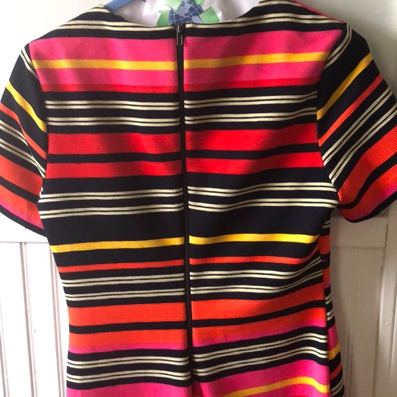 Striped midi dress with asymmetrical bottom - Picture 5 of 5